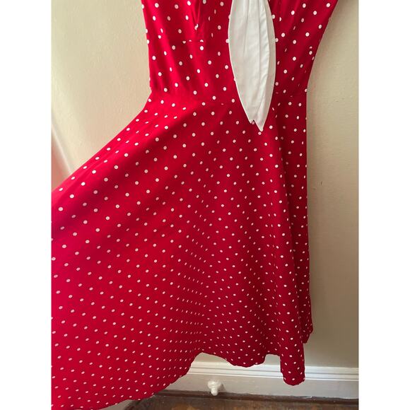 Stop Staring! Red & White Polka Dot Retro Style Dress Size Small - Picture 3 of 11